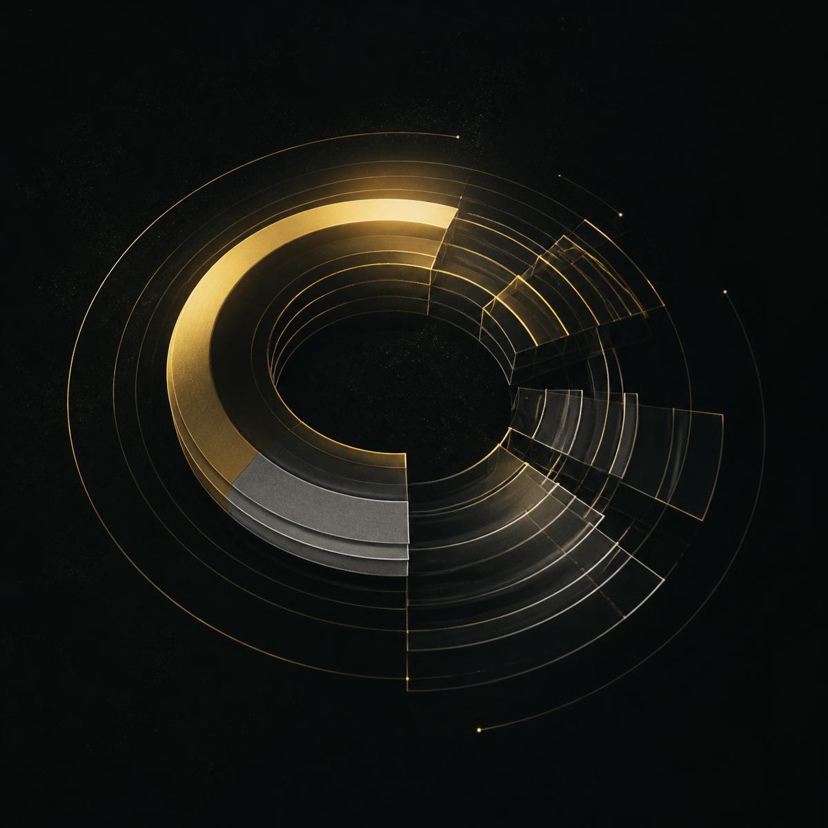 Concentric rings visualising company ownership across founders, investors and option pool