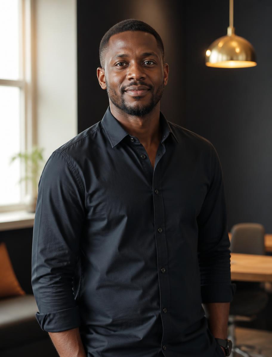 A founder in a modern coworking space